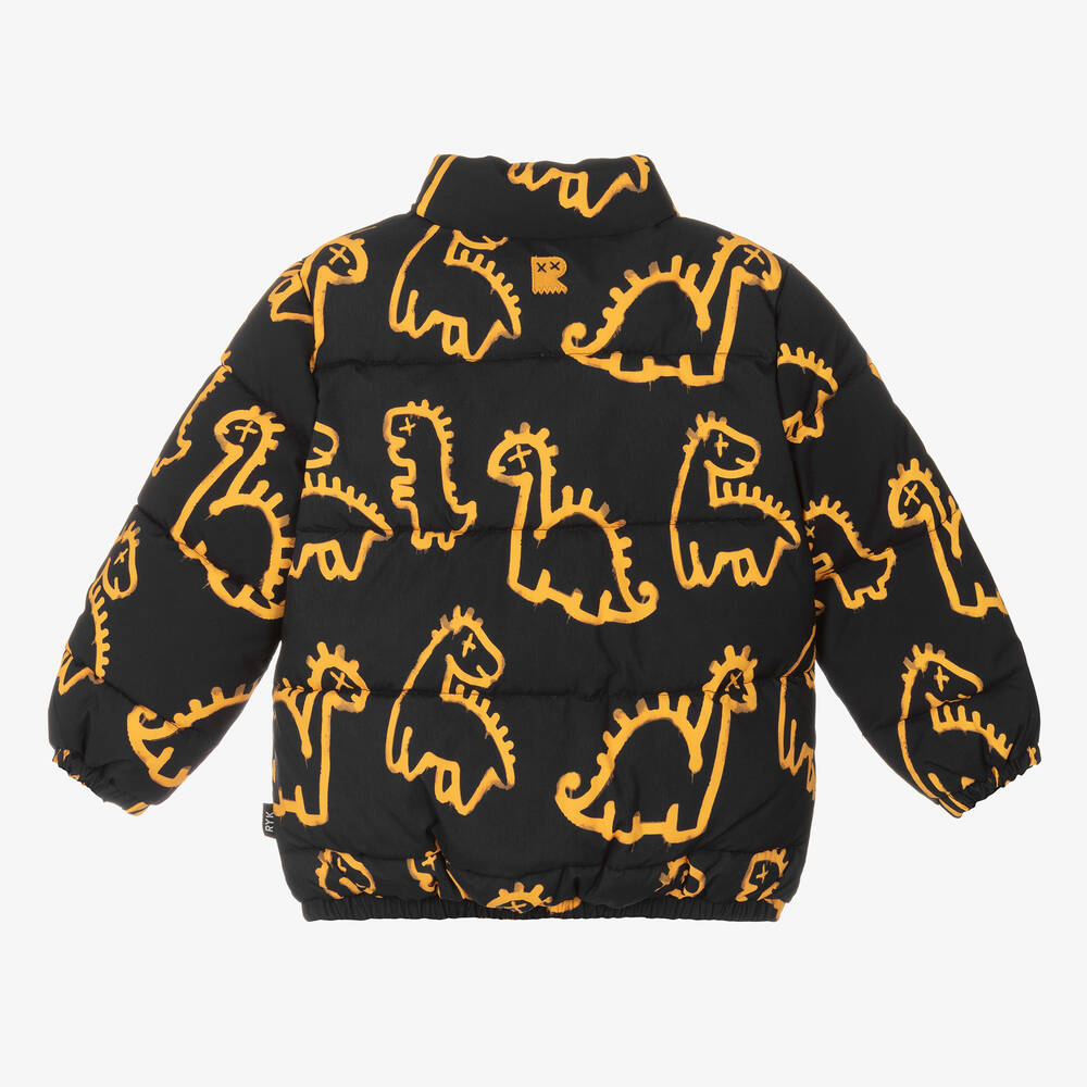 روك يور بيبي-جاكيت بافر بطبعة غرافيتي لون أسود | Childrensalon Outlet