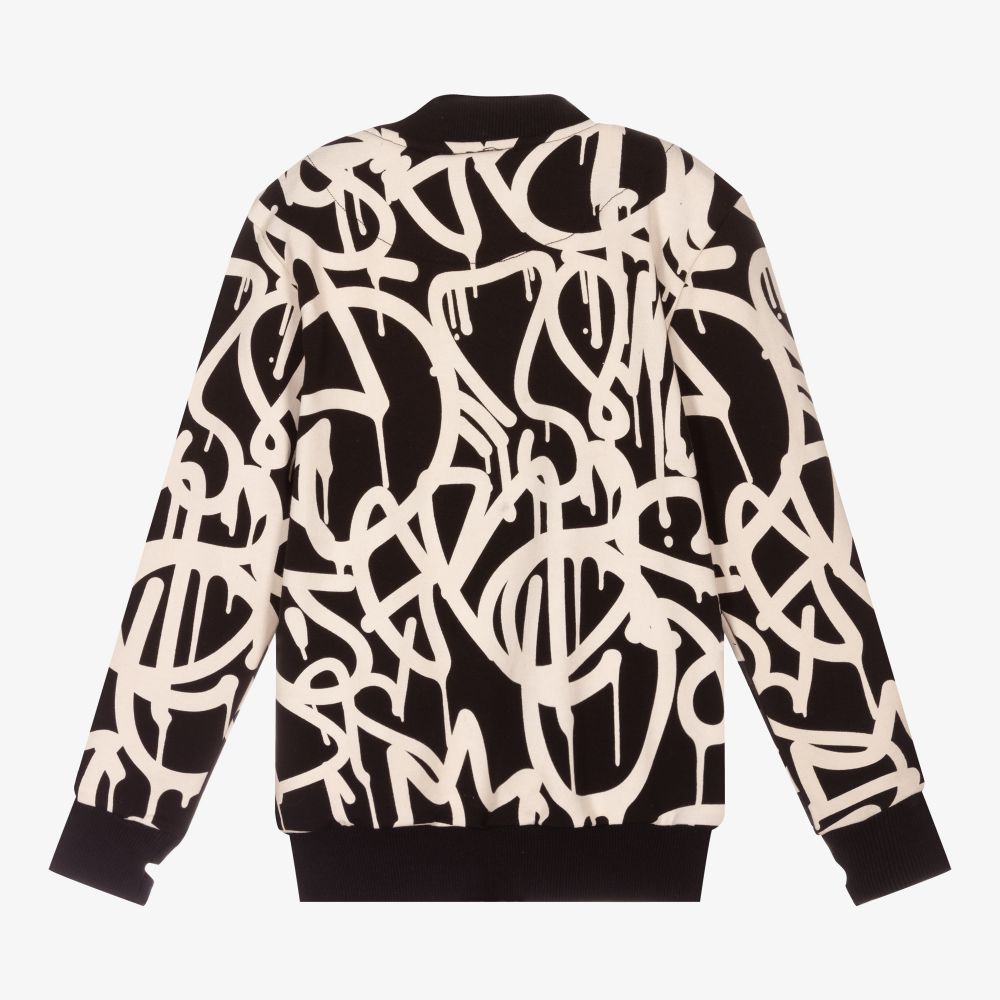 Rock Your Baby-Black & White Tag Zip-Up Top | Childrensalon Outlet