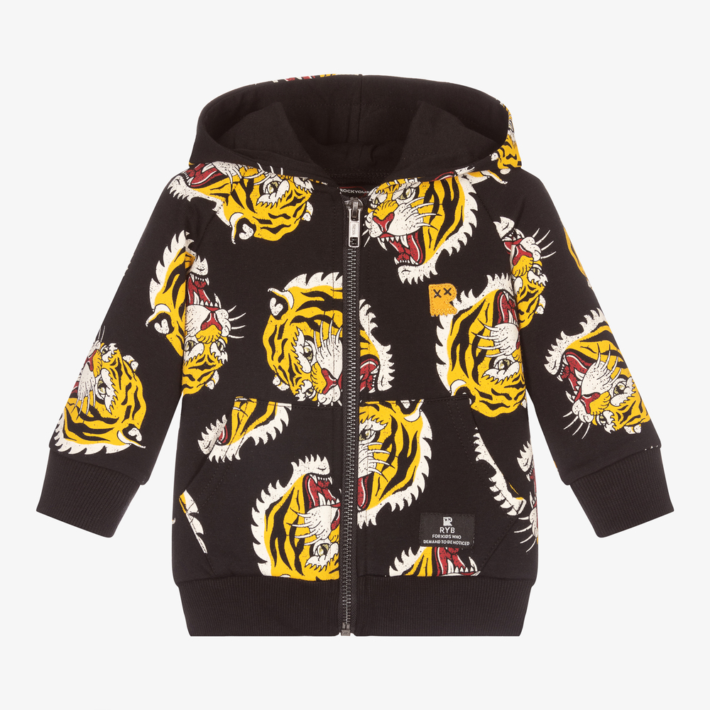 Yellow hoodie with tiger on sale