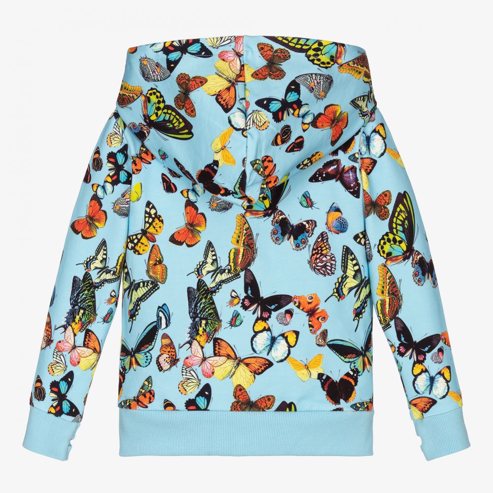 Rock Your Baby-هودي بسحّاب قطن جيرسي لون أزرق للبنات | Childrensalon Outlet