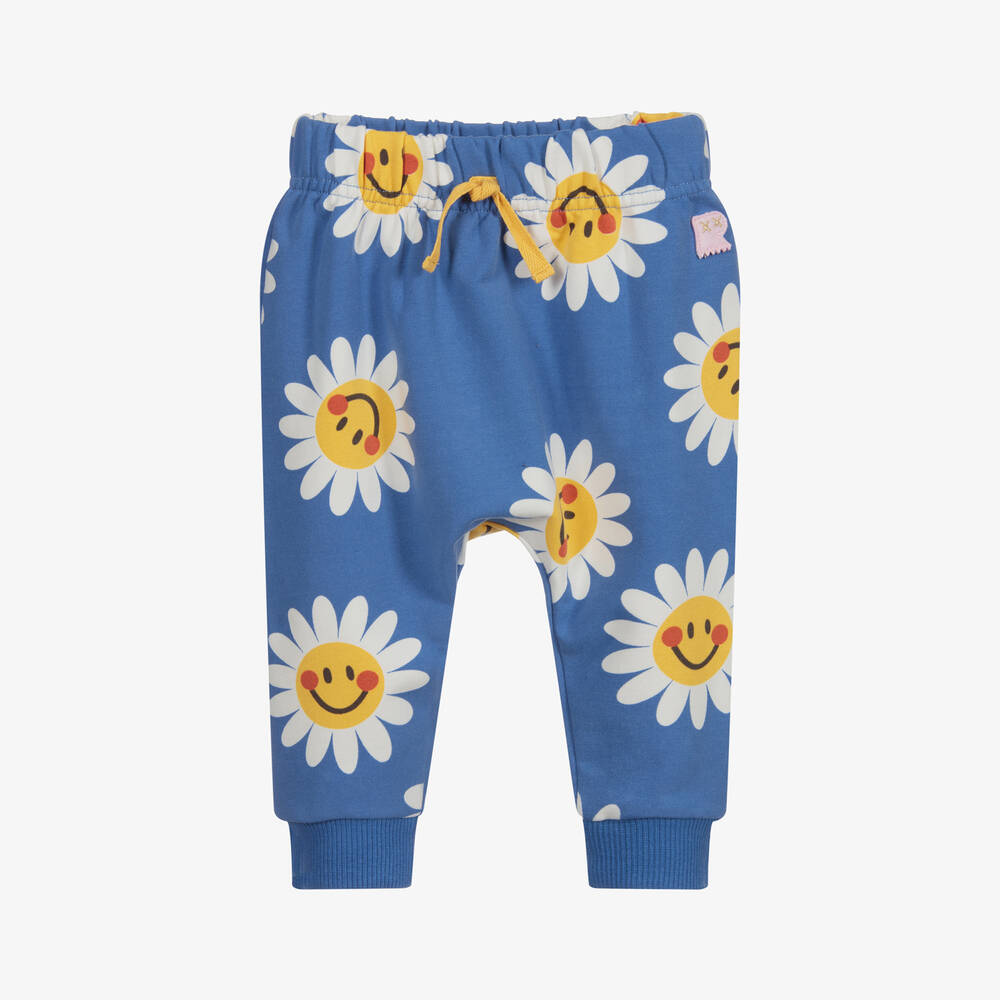 Rock Your Baby-Синие хлопковые спортивные брюки с ромашками для малышей | Childrensalon Outlet