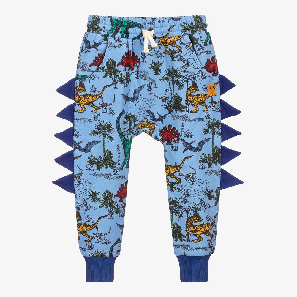 Rock Your Baby Blue Cotton Dinosaur Joggers Childrensalon Outlet