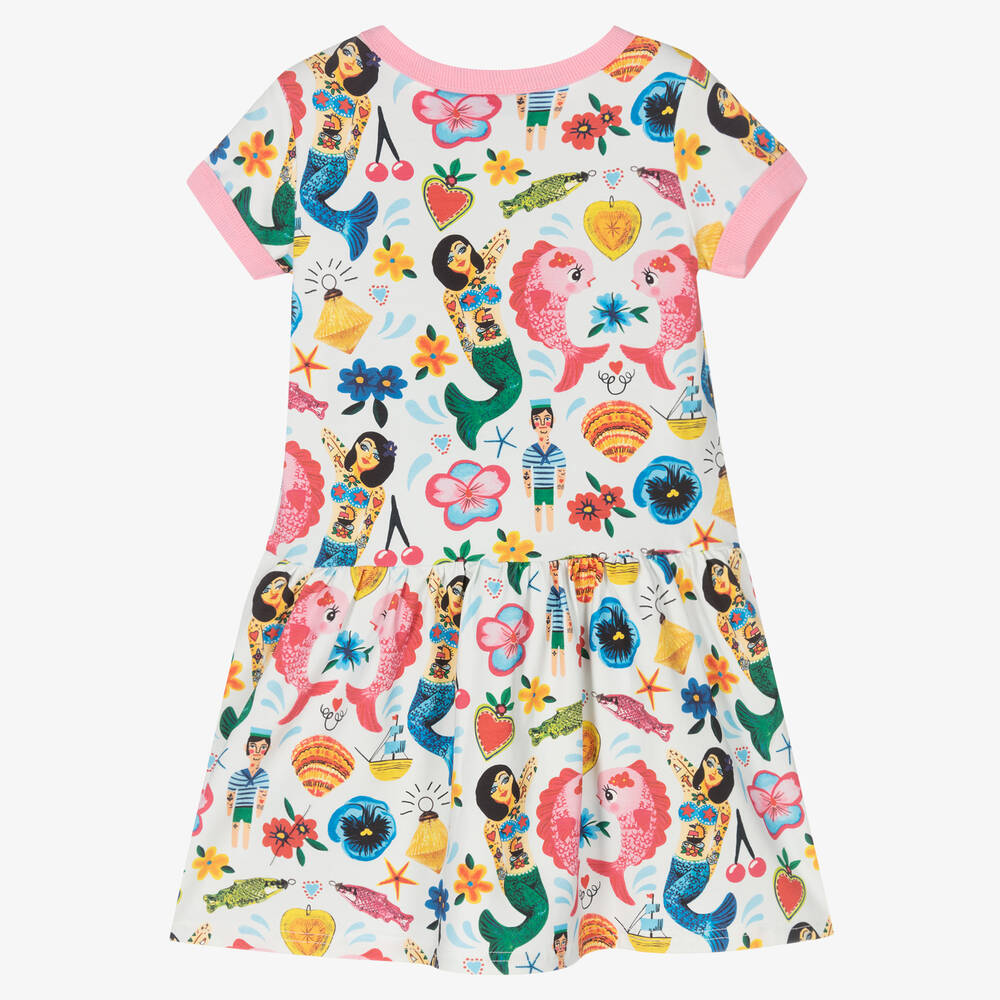 Rock Your Baby-Blue Cotton Mermaids Dress | Childrensalon Outlet