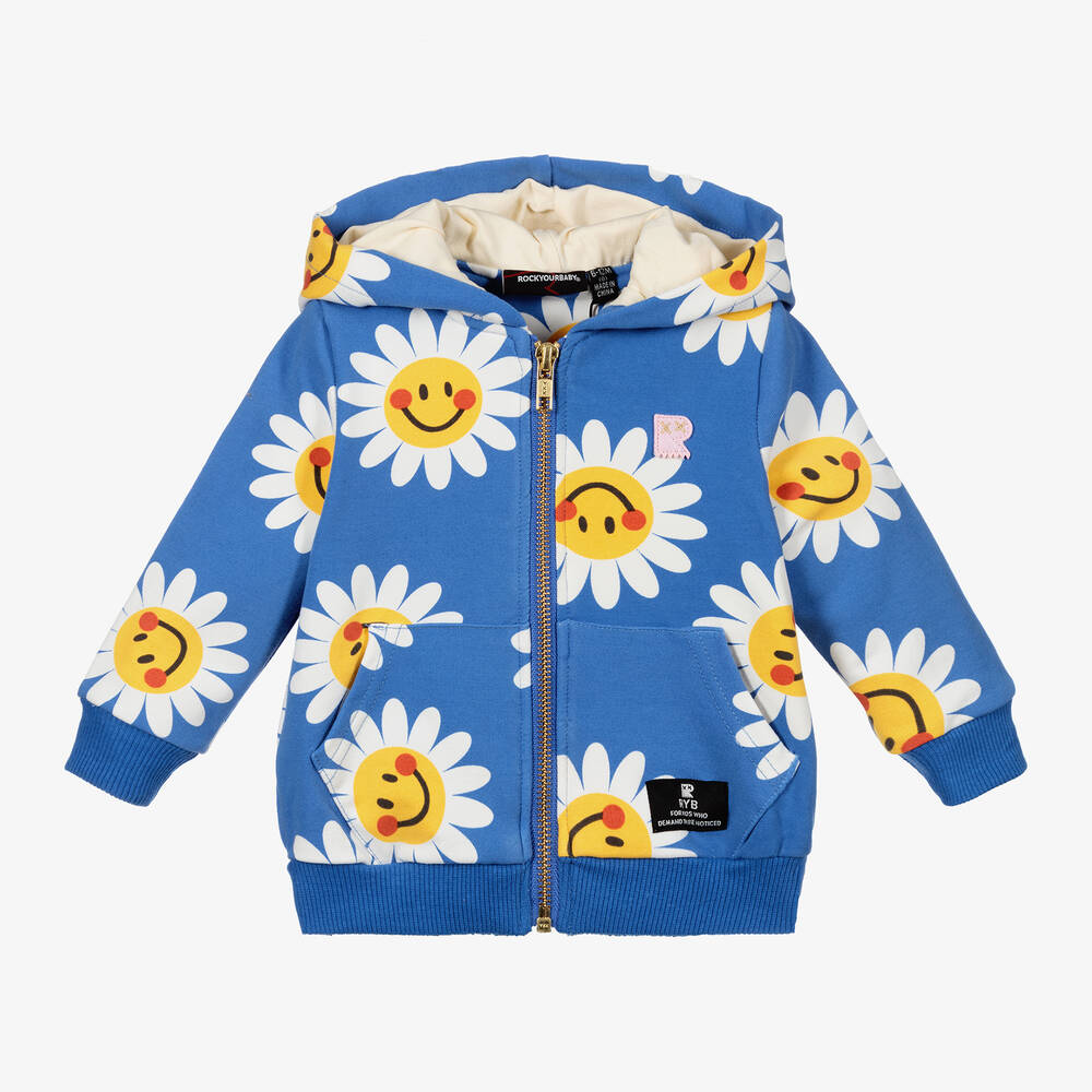 Rock Your Baby-Blue Daisy Zip-Up Baby Top | Childrensalon Outlet