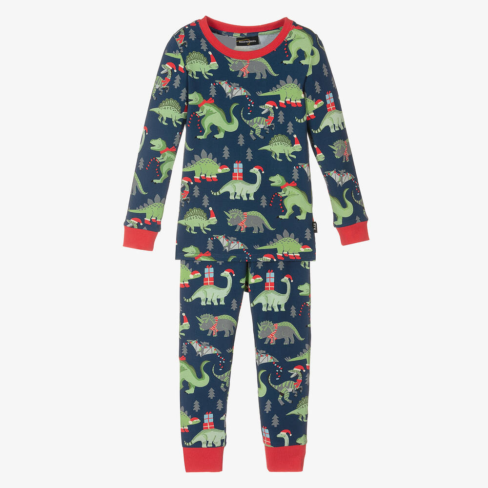 Rock Your Baby - Blue Dino Greetings Pyjamas | Childrensalon