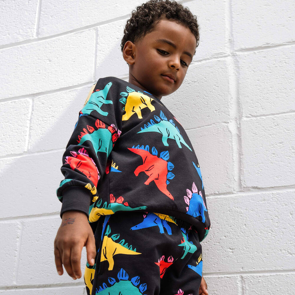 Rock Your Baby-Boys Black Cotton Dino Time Joggers | Childrensalon Outlet