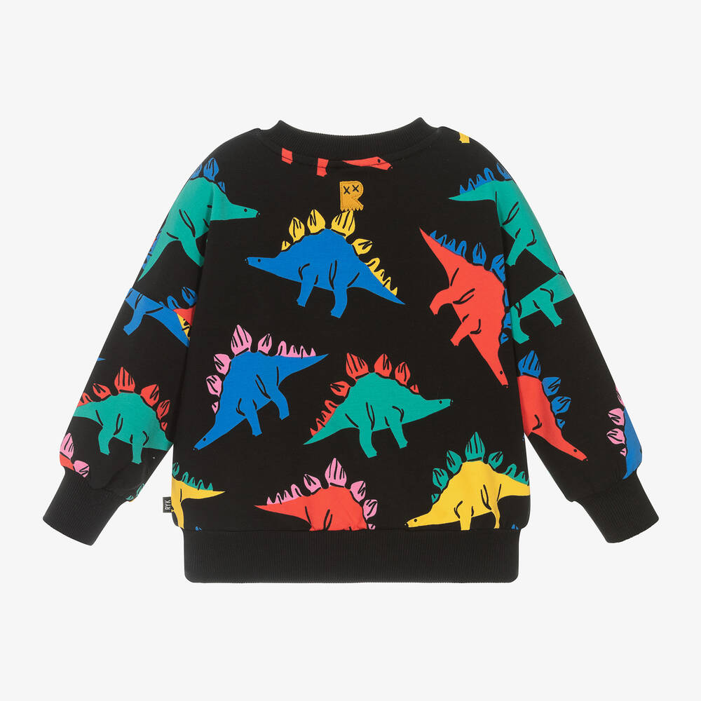 Rock Your Baby-Boys Black Cotton Dino Time Sweatshirt | Childrensalon Outlet