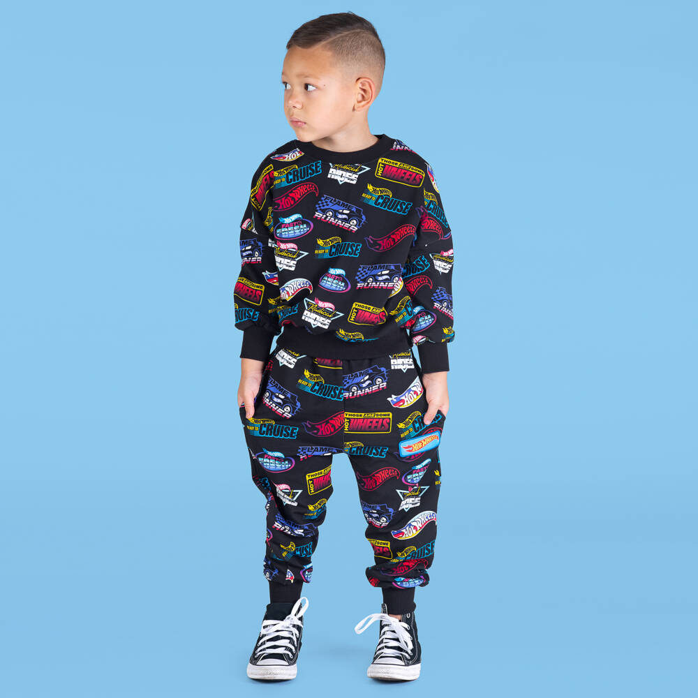 Rock Your Baby-Boys Black Cotton Hot Wheels Sweatshirt | Childrensalon Outlet