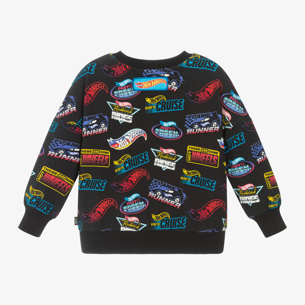 Rock Your Baby-Boys Black Cotton Hot Wheels Sweatshirt | Childrensalon Outlet