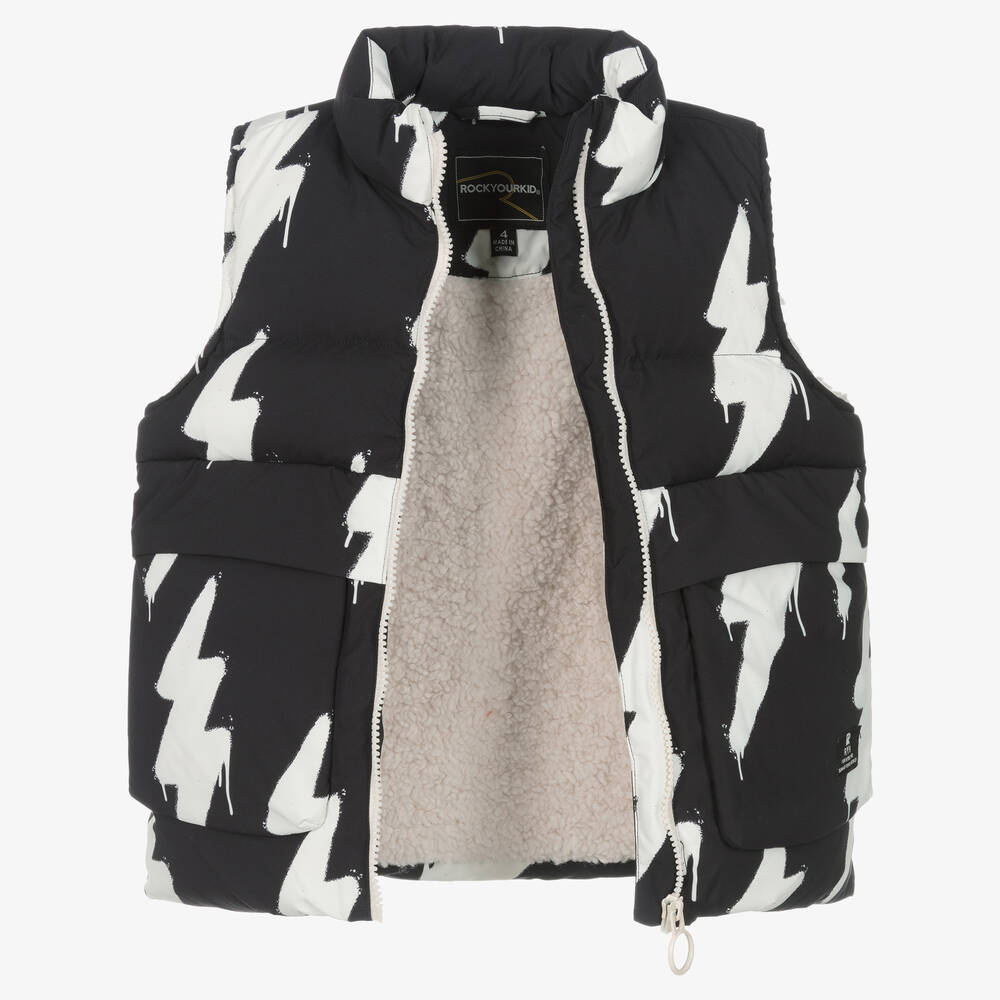 Rock Your Baby-Черно-кремовый жилет с молниями | Childrensalon Outlet