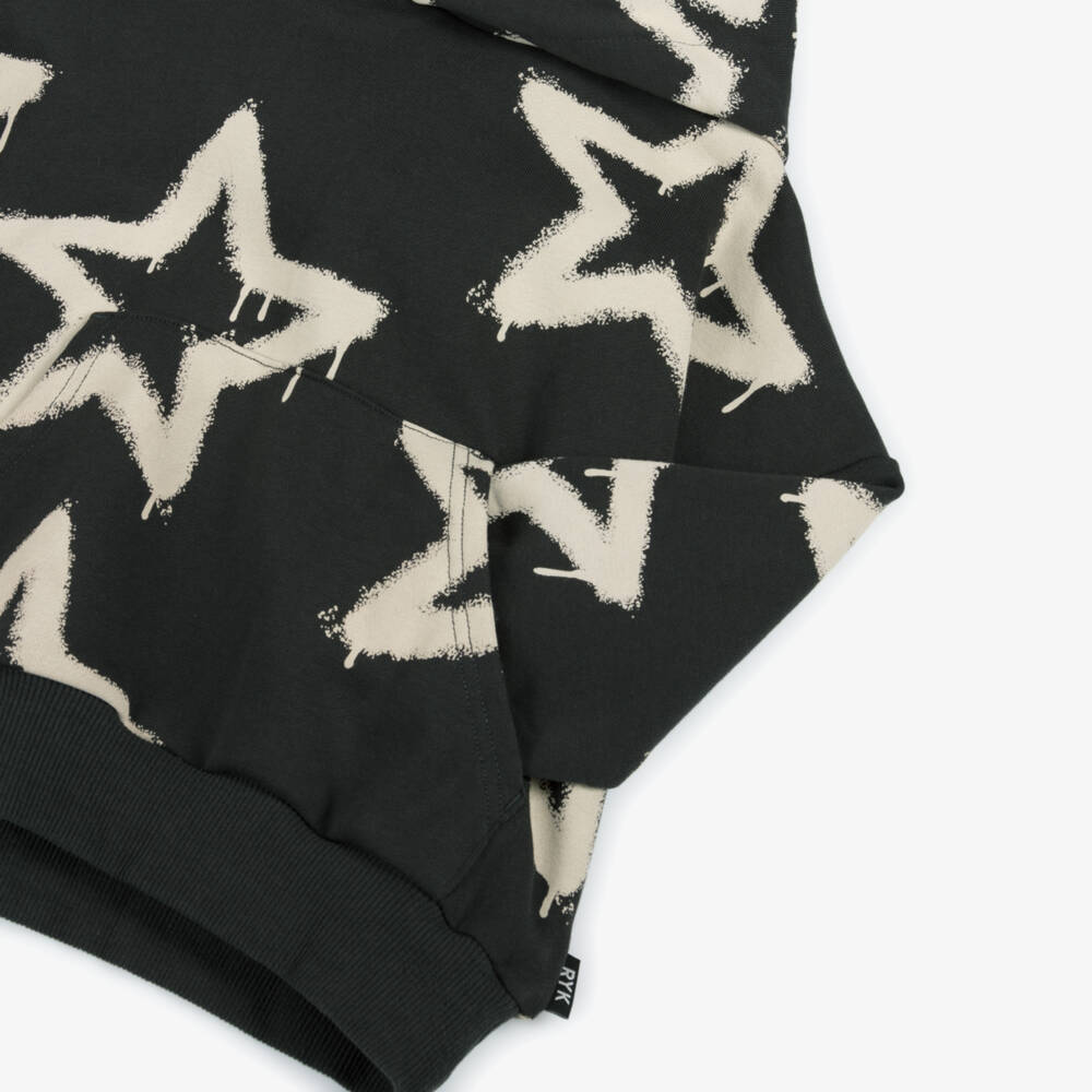 Rock Your Baby-Boys Black Starry Cotton Hoodie | Childrensalon Outlet