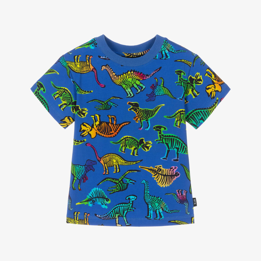 Rock Your Baby-Boys Blue Cotton Jersey Dinosaur Print T-Shirt | Childrensalon Outlet