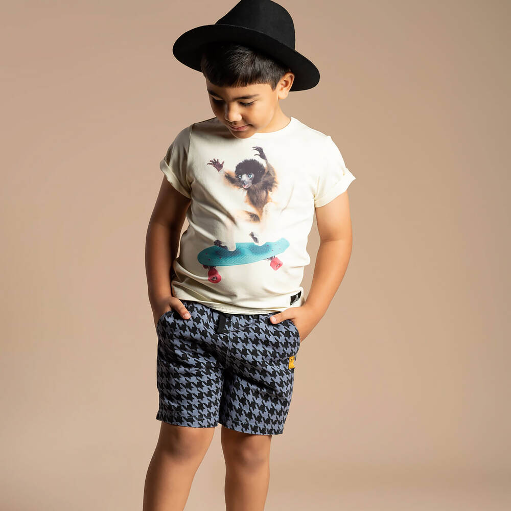 Rock Your Baby-شورت قطن لون أزرق وأسود للأولاد | Childrensalon Outlet