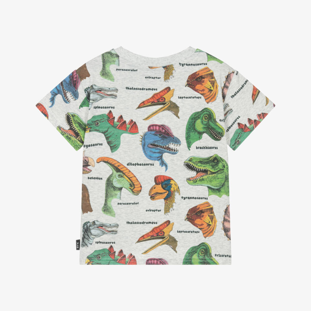 Rock Your Baby-Boys Charcoal Dino Cotton Tee | Childrensalon Outlet