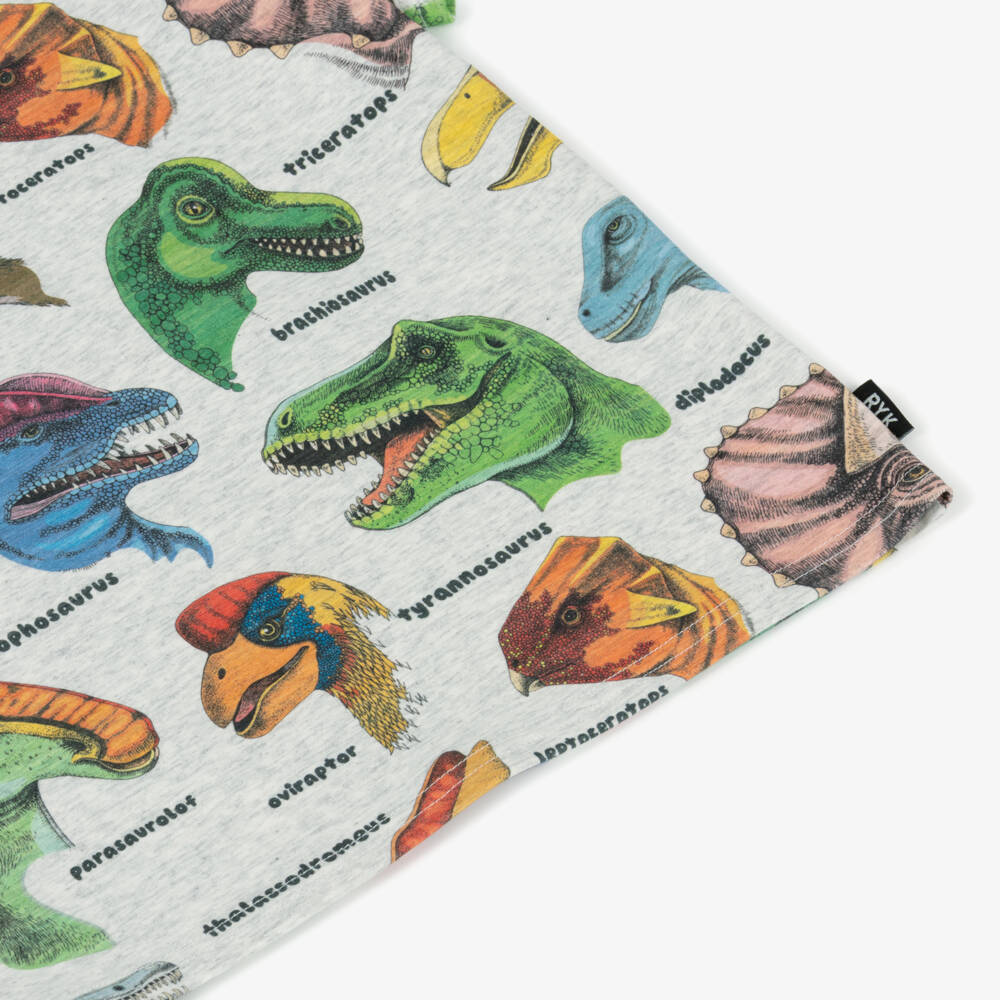 Rock Your Baby-Boys Charcoal Dino Cotton Tee | Childrensalon Outlet