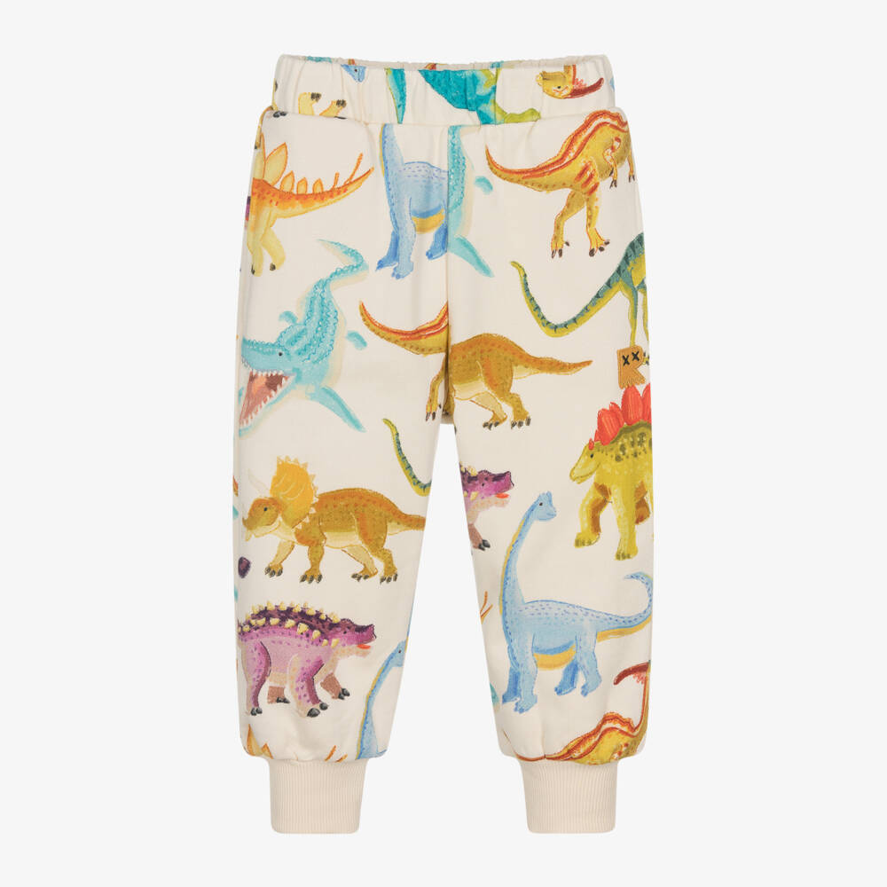 Rock Your Baby-Boys Cream Dinosaur Print Joggers | Childrensalon Outlet