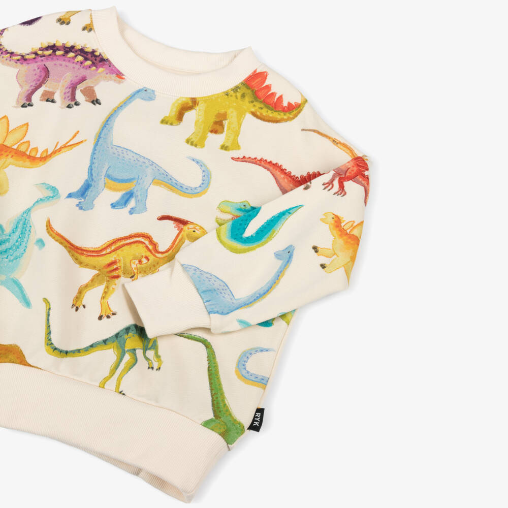 Rock Your Baby-Boys Cream Dinosaur Print Jumper | Childrensalon Outlet