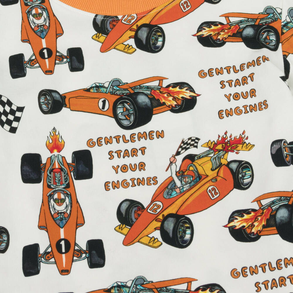 Rock Your Baby-Boys Cream & Tangerine Car Tee | Childrensalon Outlet