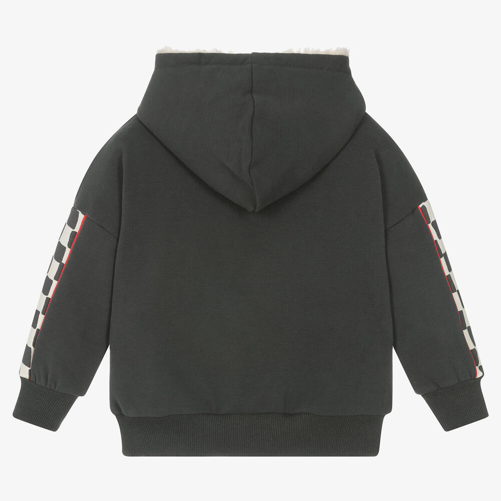 Rock Your Baby Boys Dark Grey Cotton Hoodie