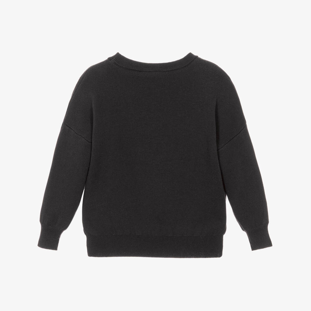 Rock Your Baby-Boys Dark Grey Cotton Knit Reindeer Sweater | Childrensalon Outlet