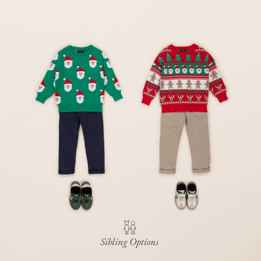 Rock Your Baby-Boys Green Cotton Knit Santa Sweater | Childrensalon Outlet