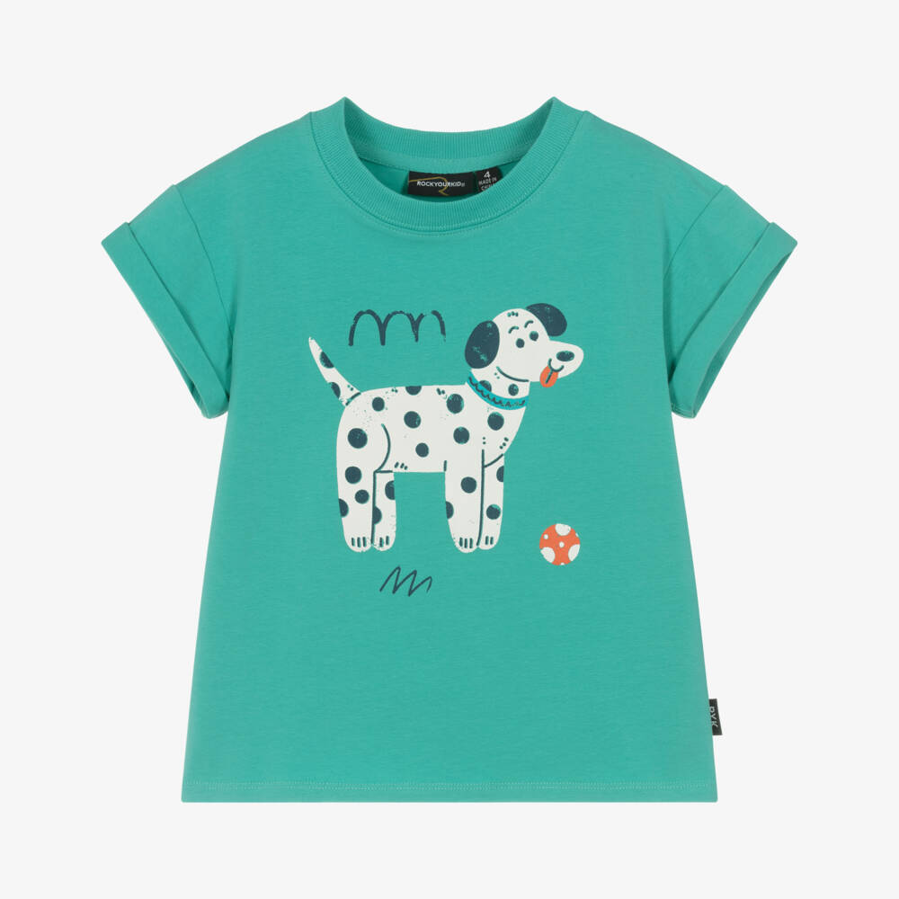 Rock Your Baby-Boys Green Pup Print Tee | Childrensalon Outlet