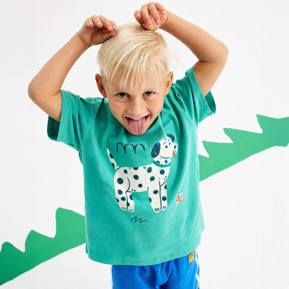 Rock Your Baby-Boys Green Pup Print Tee | Childrensalon Outlet