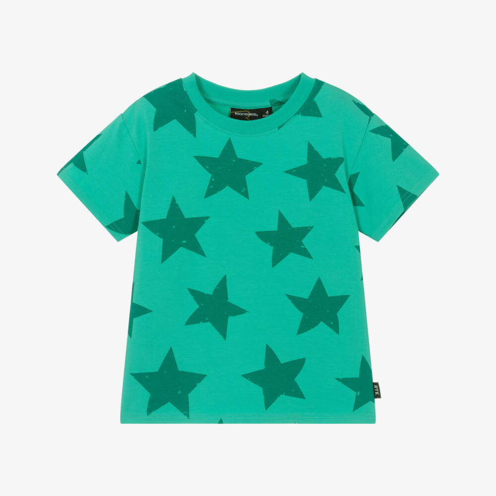 Rock Your Baby-Boys Green Starry Cotton Tee | Childrensalon Outlet
