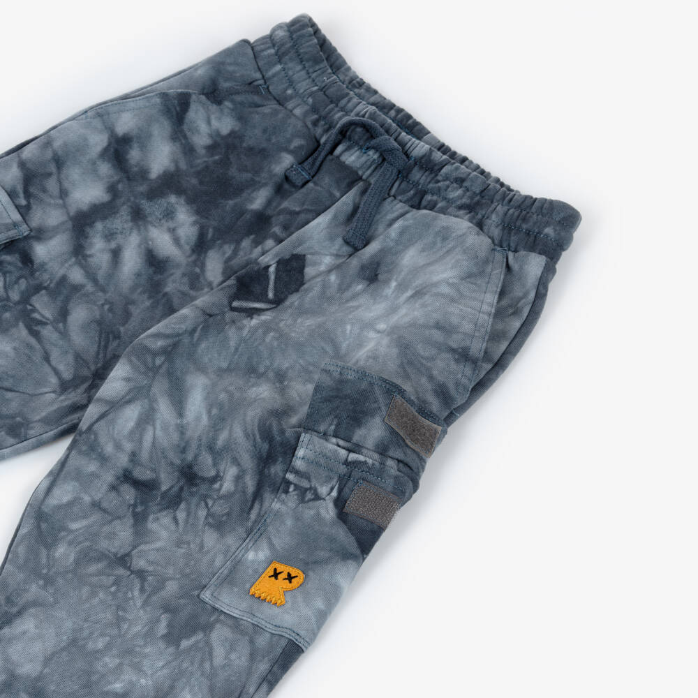 Rock Your Baby-Boys Grey Cotton Tie-Dye Cargo Joggers | Childrensalon Outlet