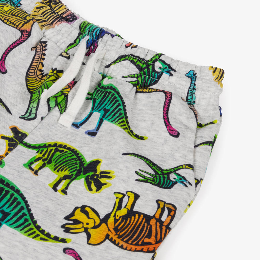 Rock Your Baby-Boys Grey Marl Cotton Jersey Dinosaur Print Shorts | Childrensalon Outlet