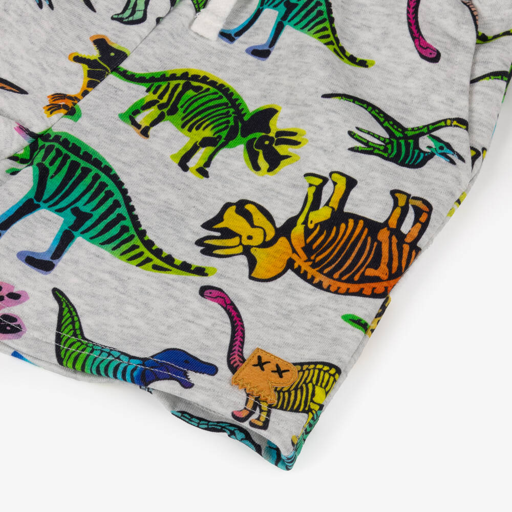 Rock Your Baby-Boys Grey Marl Cotton Jersey Dinosaur Print Shorts | Childrensalon Outlet