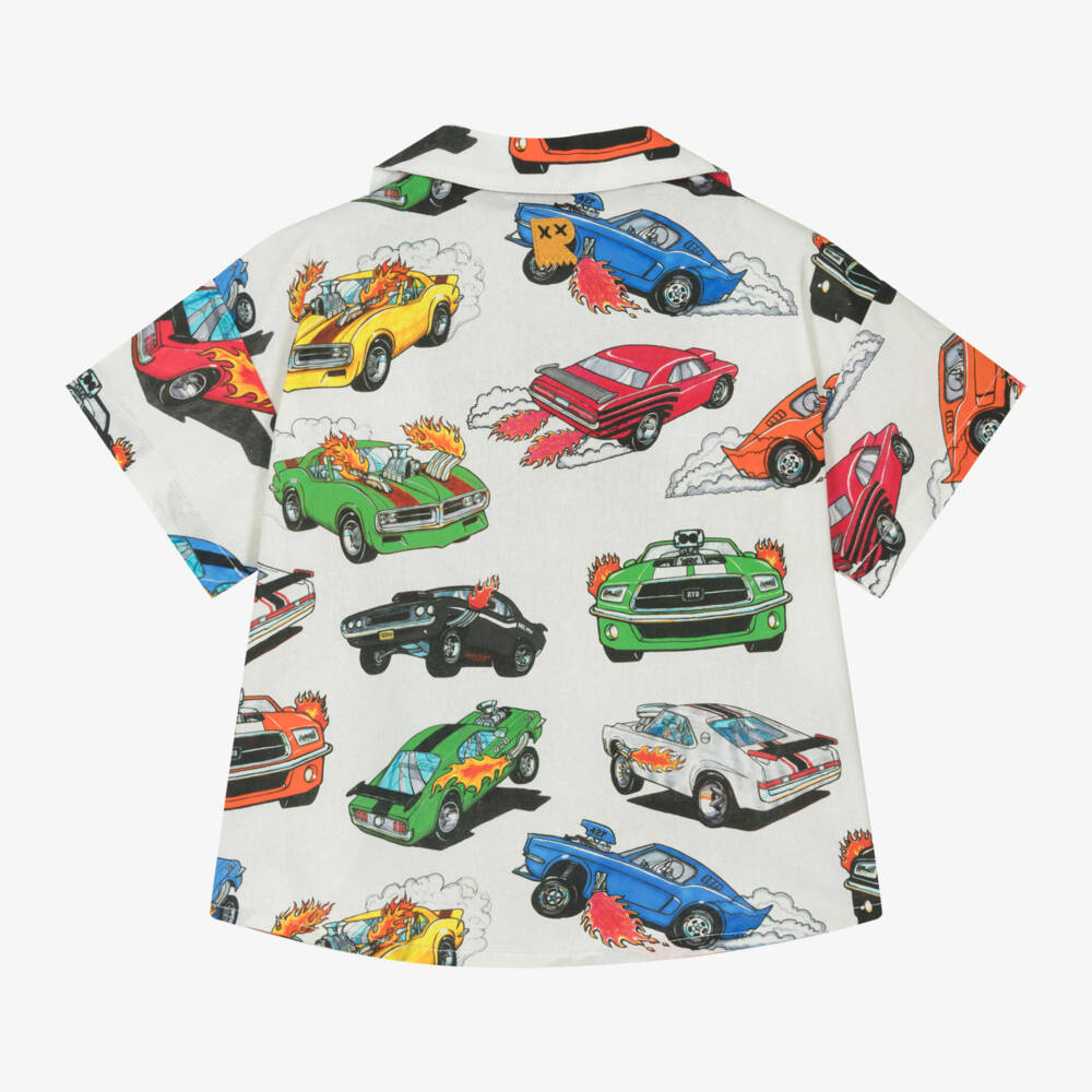 Rock Your Baby-Boys Ivory Car Print Shirt | Childrensalon Outlet