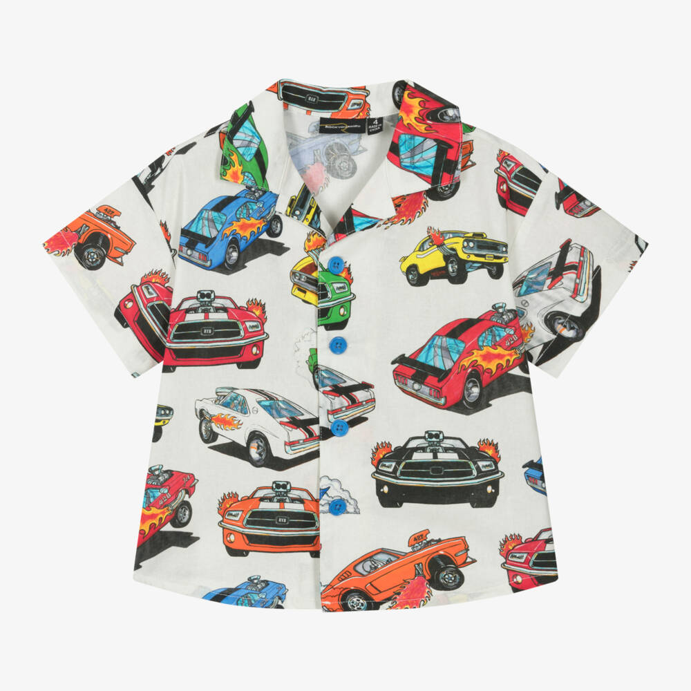 Rock Your Baby-Boys Ivory Car Print Shirt | Childrensalon Outlet