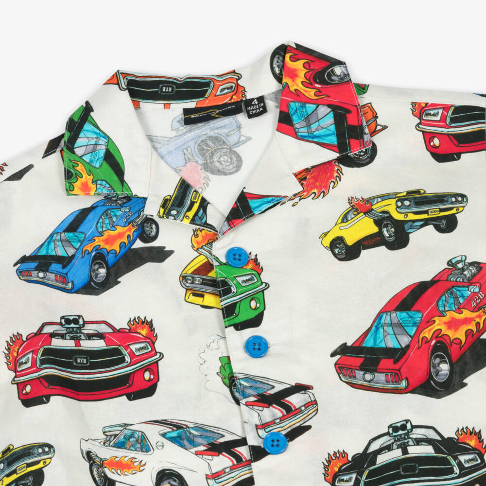 Rock Your Baby-Boys Ivory Car Print Shirt | Childrensalon Outlet
