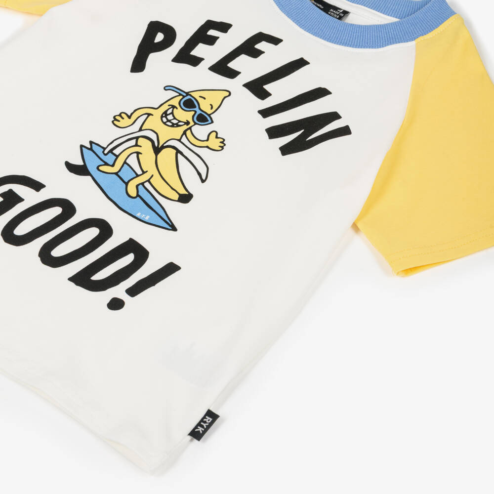 Rock Your Baby-Boys Ivory Colourblock Banana T-Shirt | Childrensalon Outlet