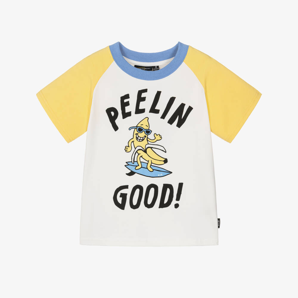 Rock Your Baby-Boys Ivory Colourblock Banana T-Shirt | Childrensalon Outlet