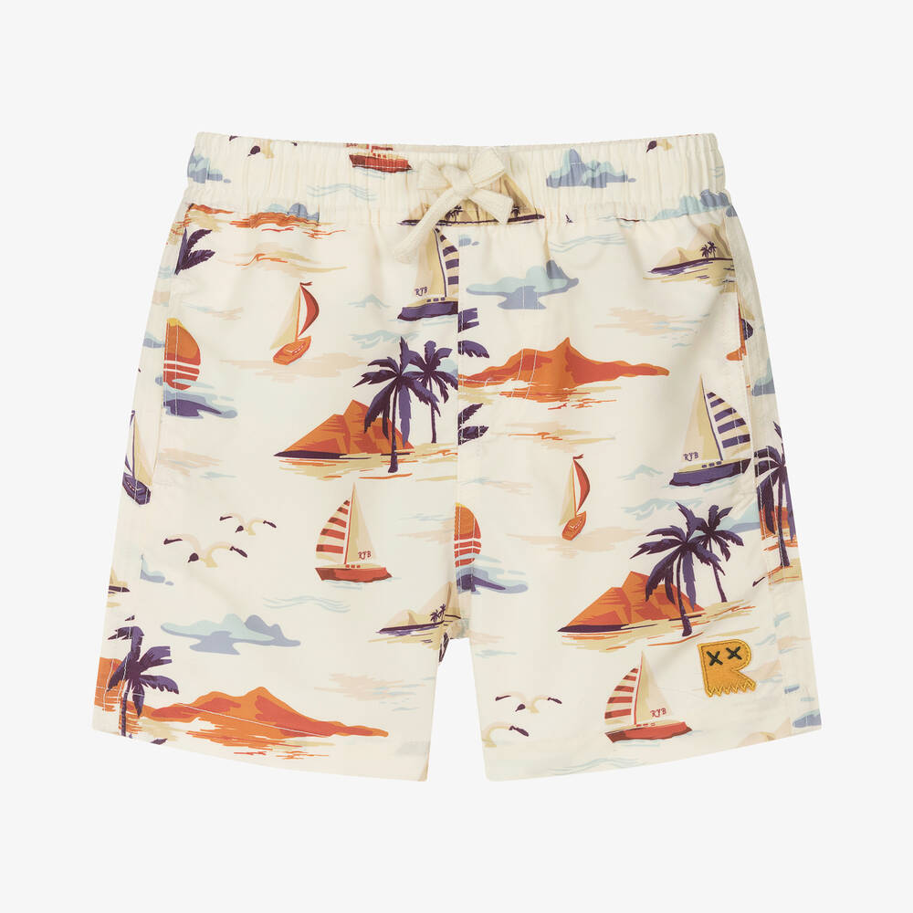 Rock Your Baby - Short de bain ivoire oasis garçon  | Childrensalon