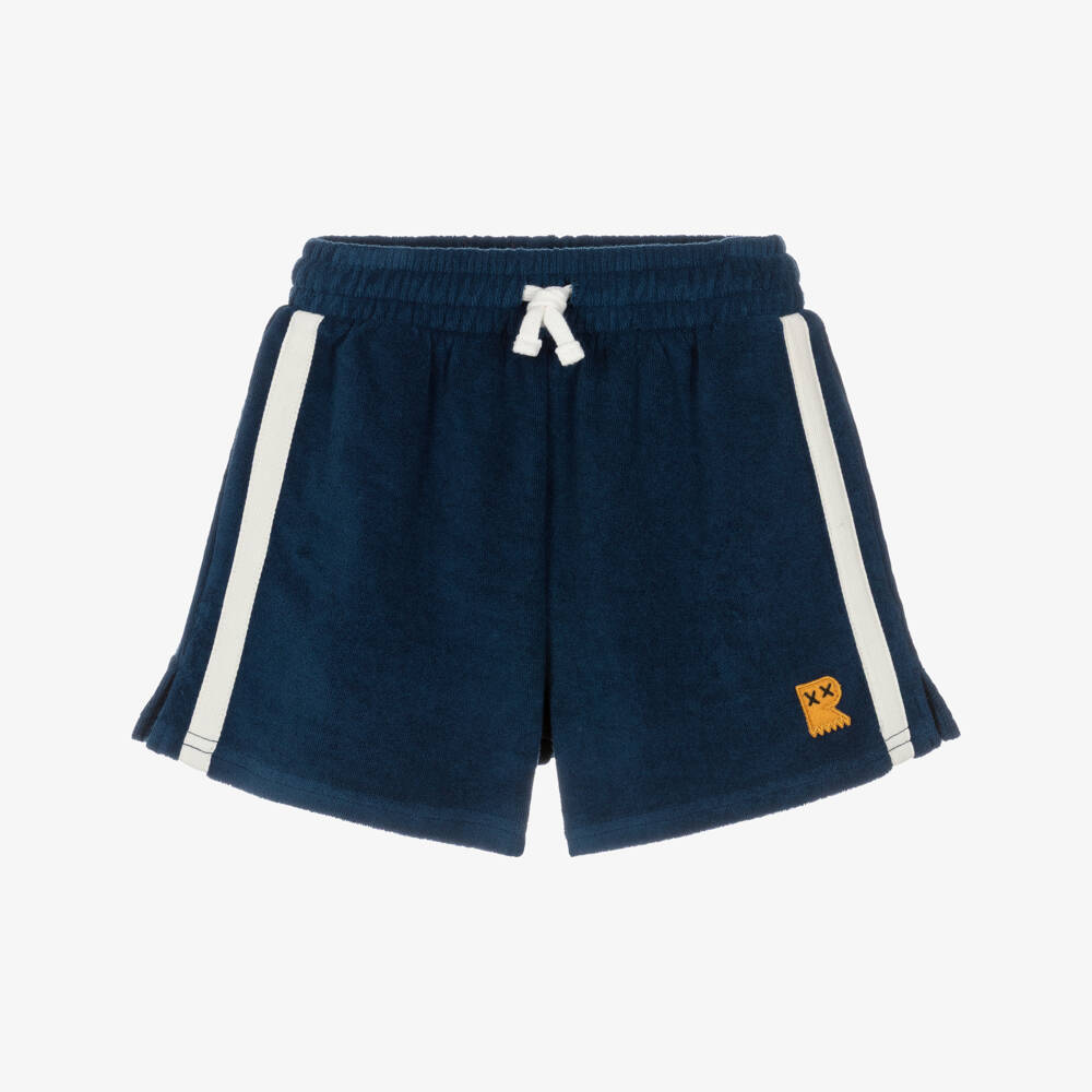 Rock Your Baby-Boys Navy Blue Cotton Towelling Drawstring Shorts | Childrensalon Outlet