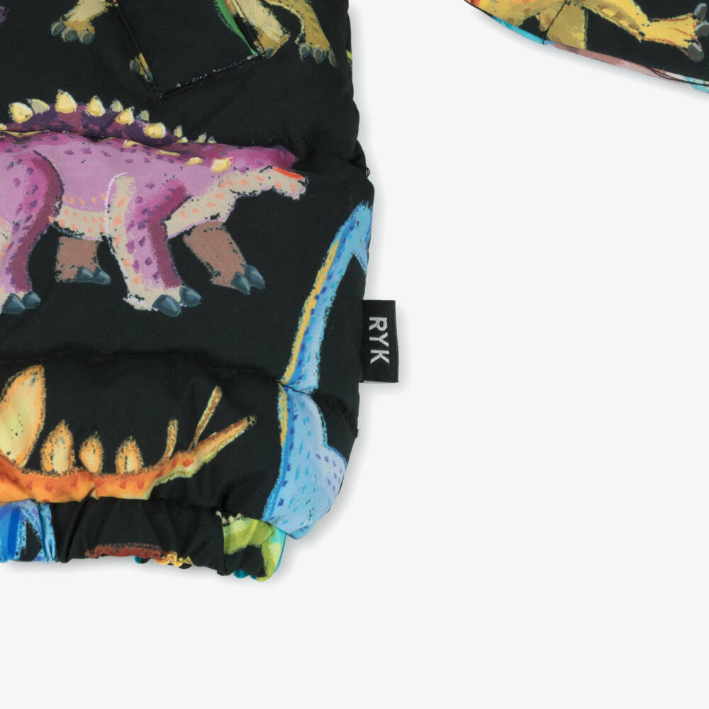 Rock Your Baby-معطف بافر بطبعة ديناصورات لون أسود للأولاد | Childrensalon Outlet