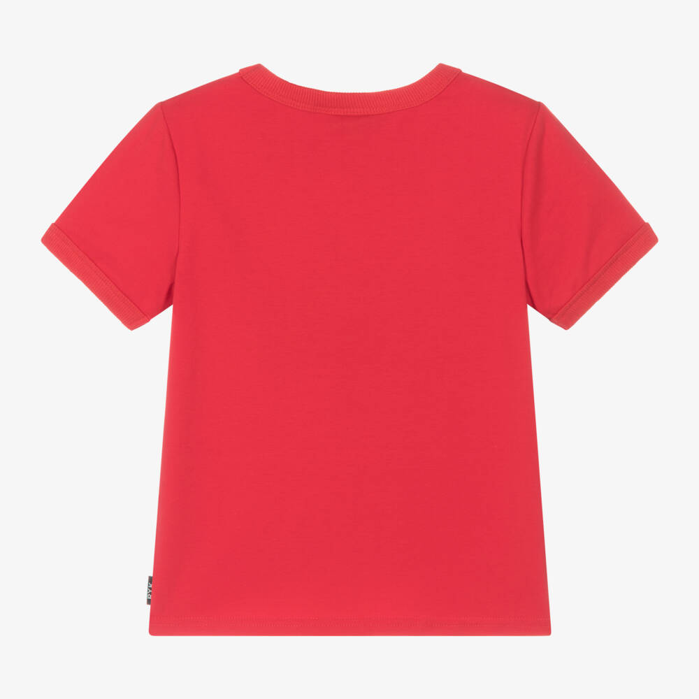 روك يور بيبي-تيشيرت بطبعة إحتفالية قطن لون أحمر | Childrensalon Outlet