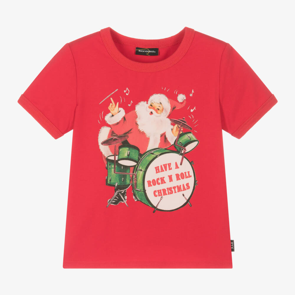 Rock Your Baby-Boys Red Christmas Cotton Tee | Childrensalon Outlet