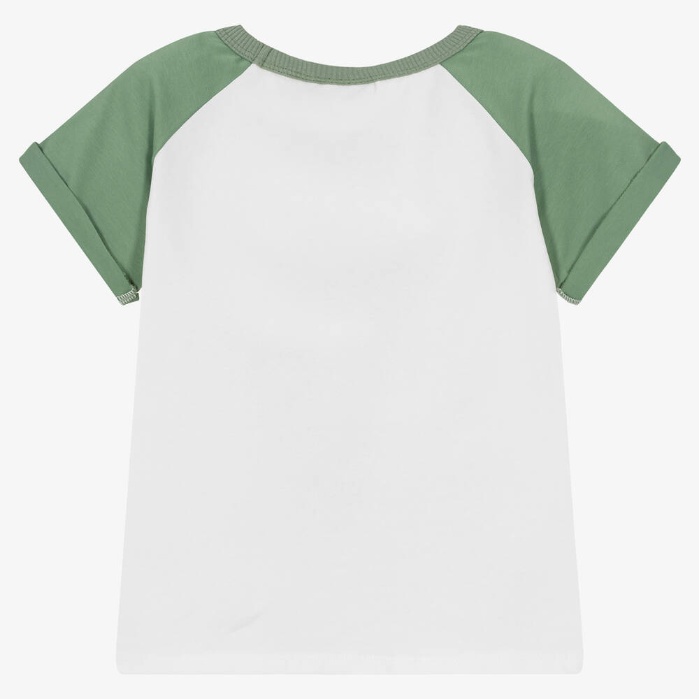 Rock Your Baby-Boys White & Green Lion T-Shirt | Childrensalon Outlet