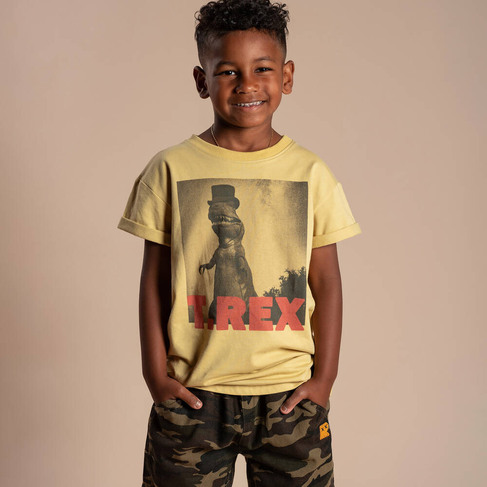 Rock Your Baby-Boys Yellow T-Rex T-Shirt  | Childrensalon Outlet