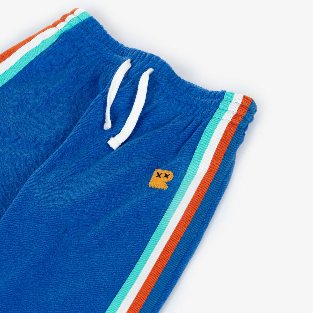 Rock Your Baby-Bright Blue Towelling Joggers with Side Stripes | Childrensalon Outlet