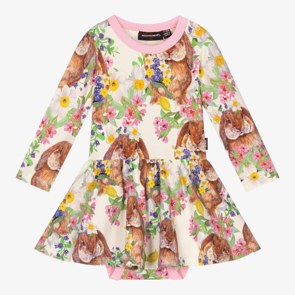 Rock Your Baby - Floral Bunny Baby Dress | Childrensalon