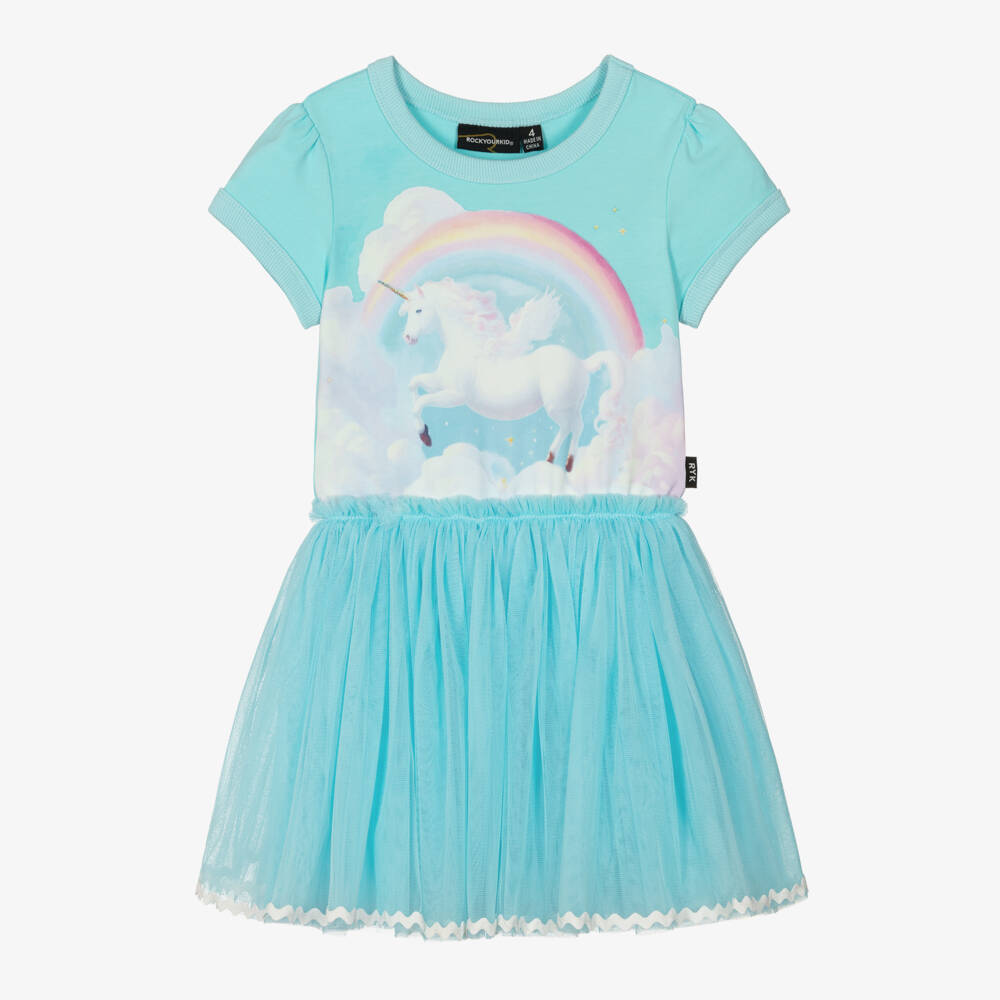 Rock Your Baby-Girls Azure Cotton Fantasy Dress | Childrensalon Outlet