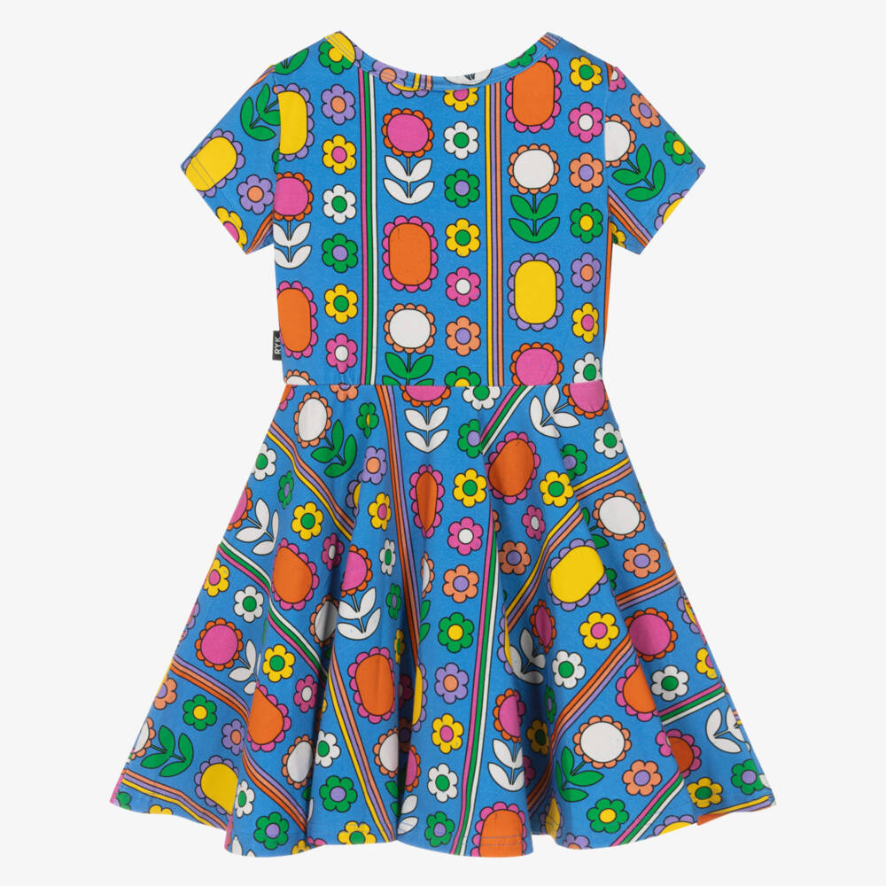 Rock Your Baby-Girls Azure & Floral Delight Dress | Childrensalon Outlet