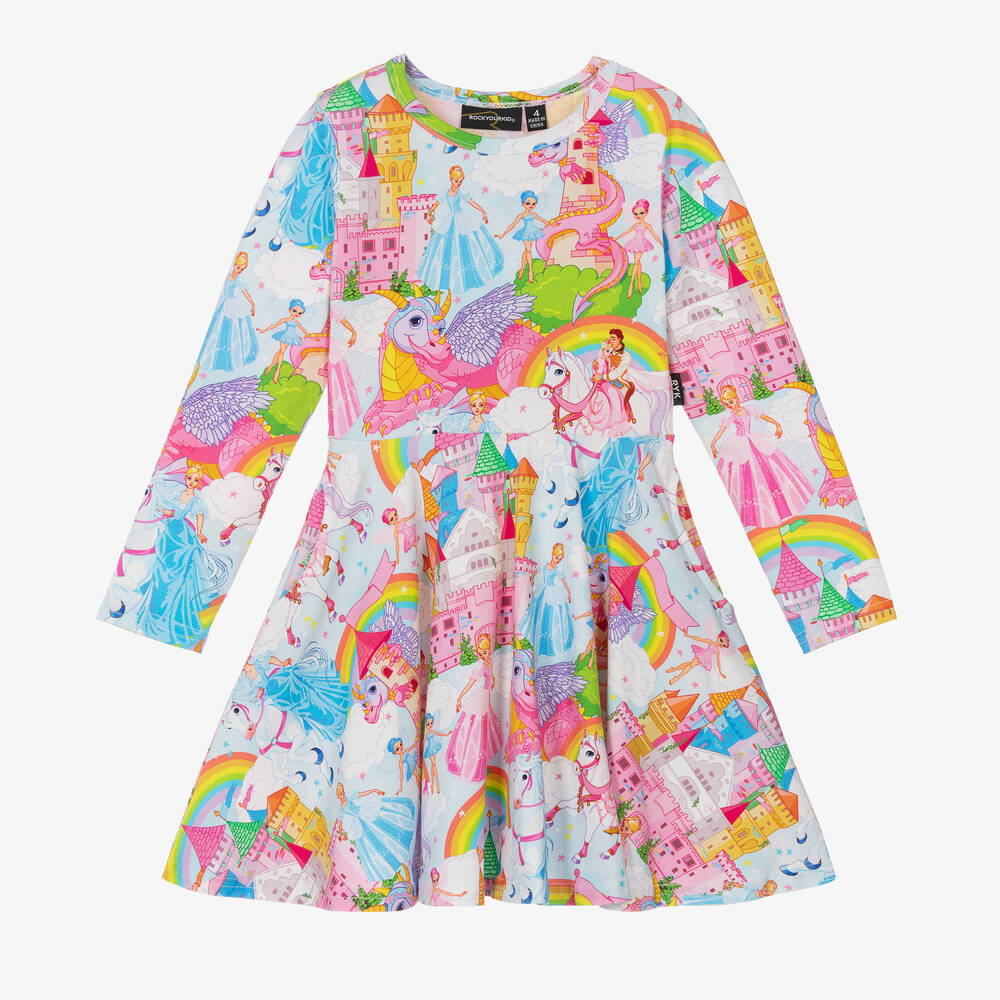 Rock Your Baby-Girls Blue Castles In The Air Dress | Childrensalon Outlet