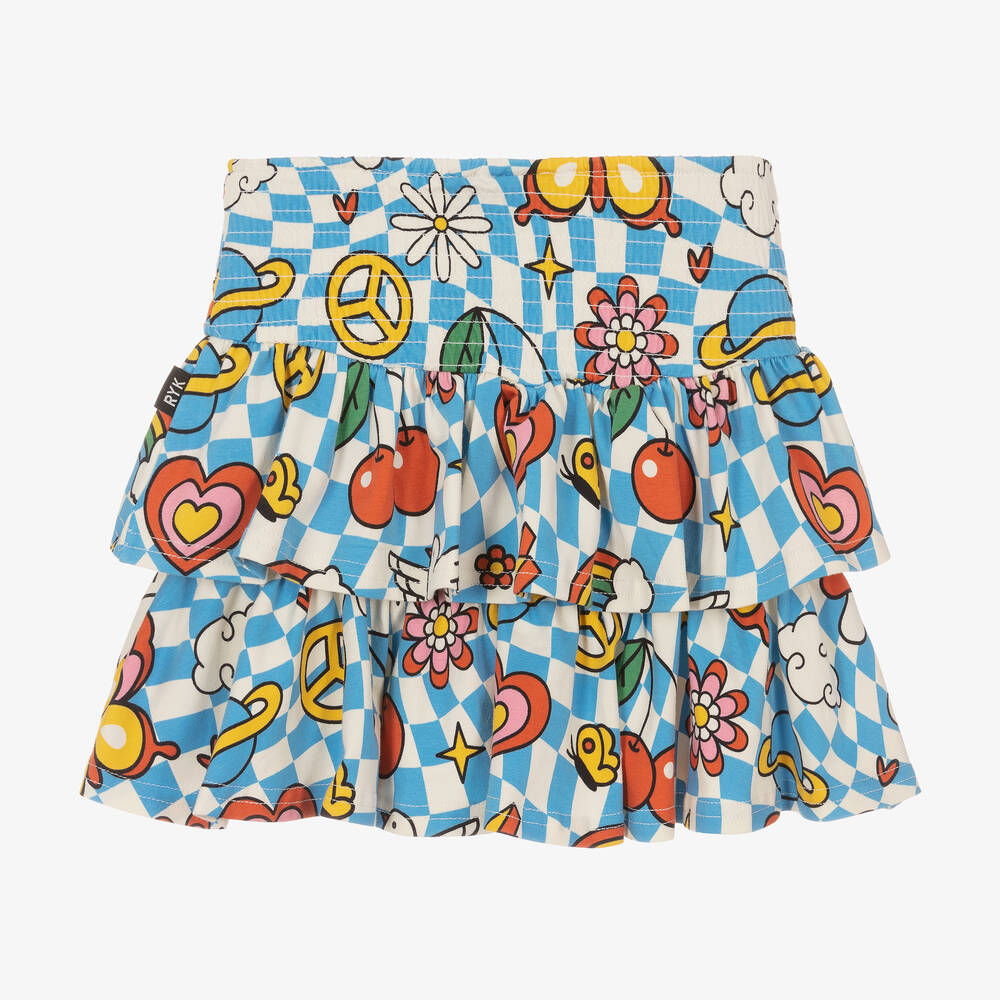 Rock Your Baby-Girls Blue Check Cotton Ruffle Skirt | Childrensalon Outlet