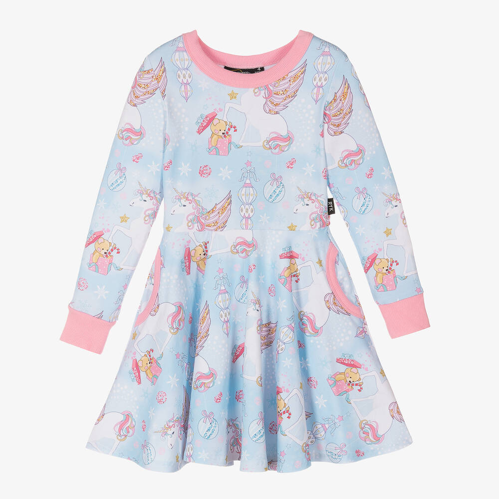 Rock Your Baby - Robe bleue en coton fille | Childrensalon